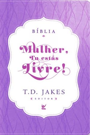 Bíblia Mulher, Tu estás Livre! – AEC – Capa Luxo Roxo e Creme c/ índice