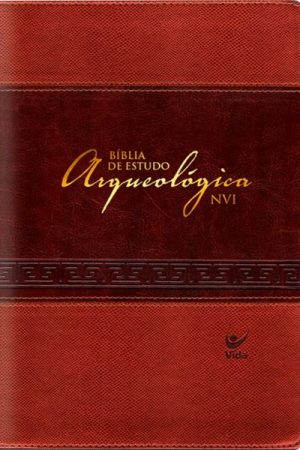 Bíblia de Estudo Arqueológica NVI – Capa Luxo Marrom Claro e Escuro