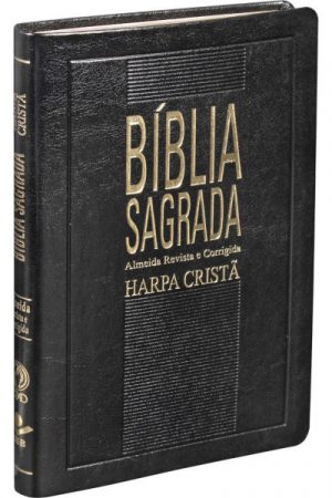 Bíblia Sagrada com Harpa Cristã – Capa de couro sintético preta