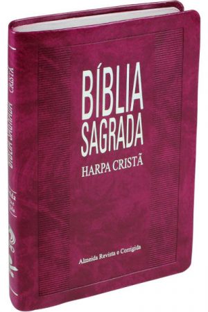 Bíblia Sagrada com Harpa Cristã – Capa de couro sintético púrpura nobre