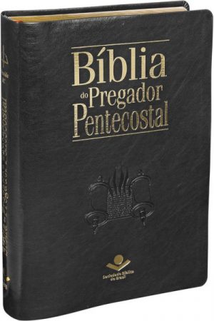 Bíblia do Pregador Pentecostal com índice digital – Capa couro sintético Preta nobre com índice