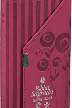 Bíblia Carteira com Harpa Cristã – Capa couro sintético Pink: Almeida Revista e Corrigida (ARC)