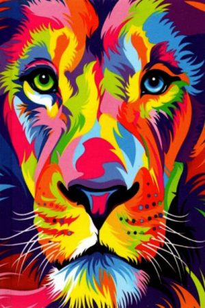 Bíblia Sagrada Média Lion Color – Letra Normal ARC – Harpa Avivada e Corinhos – Capa Dura