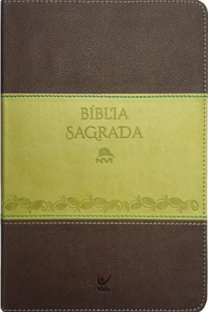 Bíblia NVI Média luxo – Marrom e Verde claro