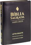 Bíblia Sagrada Letra Gigante com Harpa Cristã – apa em couro sintético, preta: Almeida Revista e Corrigida (ARC)