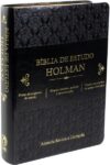 Bíblia de Estudo Holman – Couro sintético preto: Almeida Revista e Corrigida (ARC)