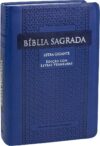 Bíblia Sagrada Letra Gigante Índice Capa couro sintético azul: Almeida Revista e Corrigida (ARC) Letra vermelha