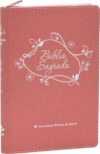 Bíblia Linha Ouro – Flores, capa rosa, índice digital, beira pintada e zíper: Almeida Revista e Corrigida (ARC)
