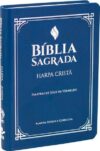 Bíblia Sagrada Letra Grande com Harpa Cristã – Capa em couro sintético, azul: Almeida Revista e Corrigida (ARC) com Letras Vermelhas