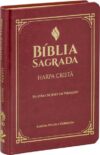 Bíblia Sagrada Letra Grande com Harpa Cristã – Capa em couro sintético, vinho: Almeida Revista e Corrigida (ARC) com Letras Vermelhas