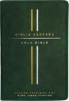 Bíblia Bilíngue, Português/Inglês, ACF/KJV, Couro Soft, Verde, Leitura Perfeita